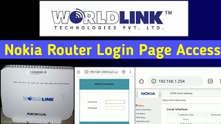 Worldlink Nokia Router Login Page Access  How To Access Worldlink Router Login Page [upl. by Navar]