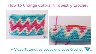 How to Change Colors in Tapestry Crochet [upl. by Kuehn255]