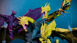 Godzilla vs king ghidorah vs mothra vs rodan epic battle stop motion [upl. by Auqeenahs]