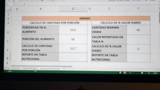 COMO REALIZAR CALCULOS PARA CONSTRUIR UNA TABLA NUTRICIONAL [upl. by Demmahom]