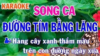 Đường Tím Bằng Lăng Karaoke Song Ca Nhạc Sống  Phối Mới Dễ Hát  Nhật Nguyễn [upl. by Ahcarb]