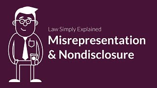 Misrepresentation and Nondisclosure  Contracts  Defenses amp Excuses [upl. by Halimeda520]