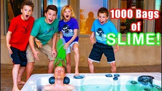 Hot tub SLIME Prank on My DAD [upl. by Anatnom]