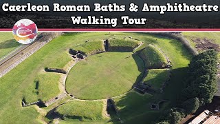 CAERLEON ROMAN BATHS amp AMPHITHEATRE WALES  Walking Tour  Pinned on Places [upl. by Ahtanoj]