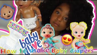 How To MAKE BABY ALIVE DIAPERS [upl. by Sinned193]