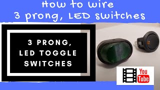 How to wire an LED toggle switch   onoff 3 prong rocker switch  2020 [upl. by Cirenoj]