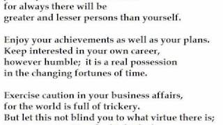 Desiderata by Max Ehrmann read by Tom OBedlam [upl. by Ankeny848]