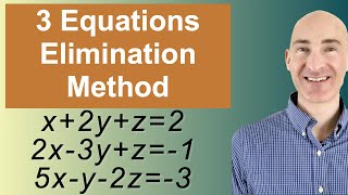 Solving Systems of 3 Equations Elimination [upl. by Anitsirc]