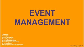 Event Management [upl. by Sedgewinn294]