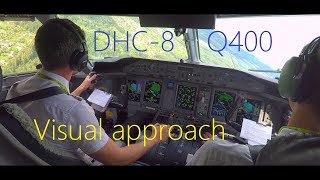 DHC8 Q400 visual approach [upl. by Devland]