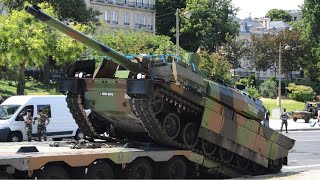 Leclerc tanks and other vehicles after 14th July parade in Paris [upl. by Sirromal501]