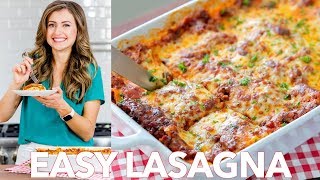 Beef Lasagna Recipe  Easy Dinner   Natashas Kitchen [upl. by Ahsienauq]