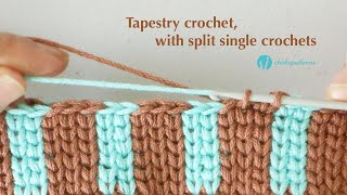 Tapestry Crochet with Split Single Crochet [upl. by Birkett]