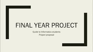 How to Write a Proposal in Final Year Project [upl. by Secunda]