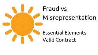 Fraud vs Misrepresentation  Other Essential Elements of a Valid Contract  CA CPT  CS amp CMA [upl. by Seys]