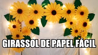 COMO FAZER FLOR GIRASSOL DE PAPEL FÁCIL COM PASSOAPASSO COMPLETO [upl. by Anastice]