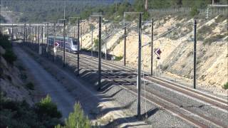 high speed train TGV on LGV Mediterranée [upl. by Hanala]